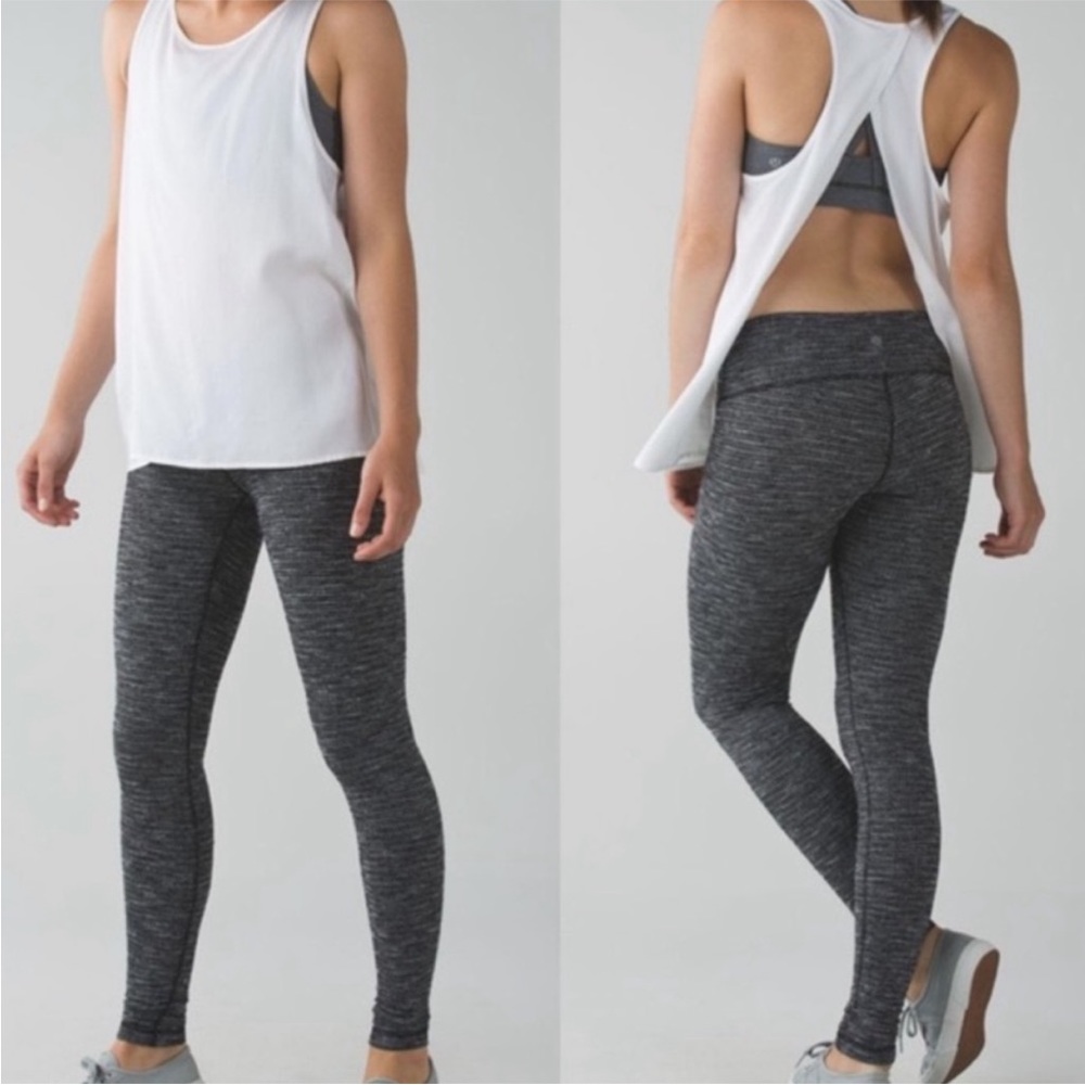 Lululemon Coco Pique Black Wunder Under Pant Size 6